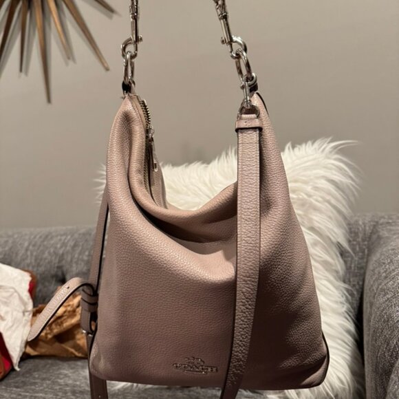 Coach Abby Duffle Chalky Grey Pebbled Leather Shoulder Bag with Strap F31507 - Picture 1 of 14